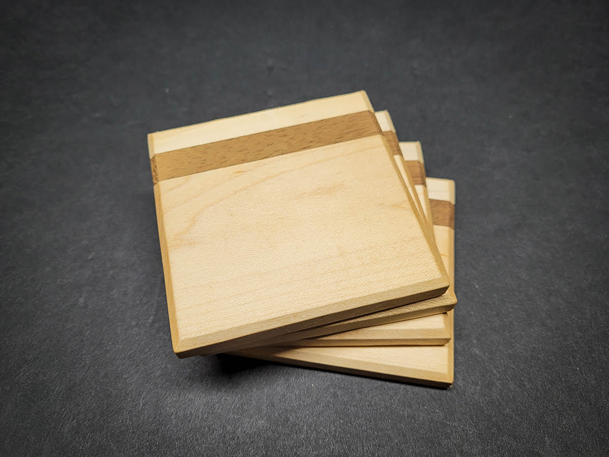 Maple and Monkey Pod Coaster Set