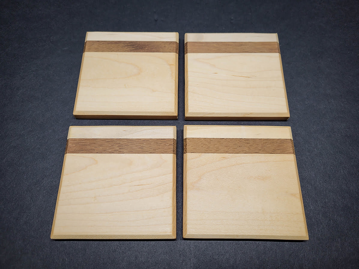 Maple and Monkey Pod Coaster Set