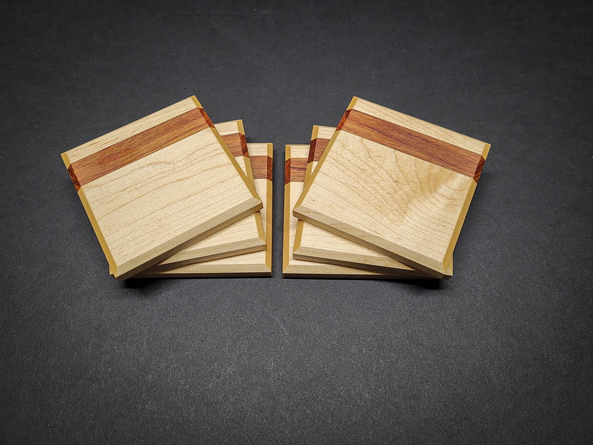 Maple and Rosewood Coaster Set