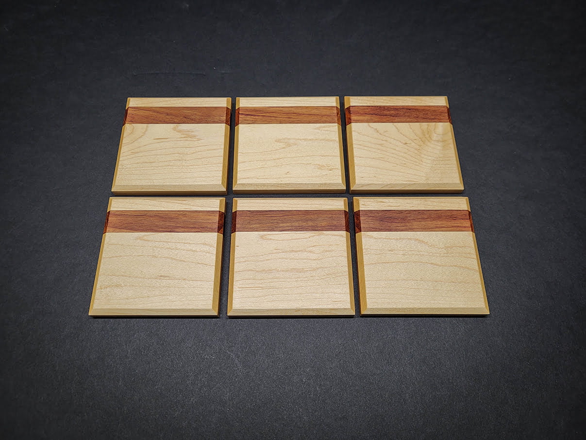 Maple and Rosewood Coaster Set