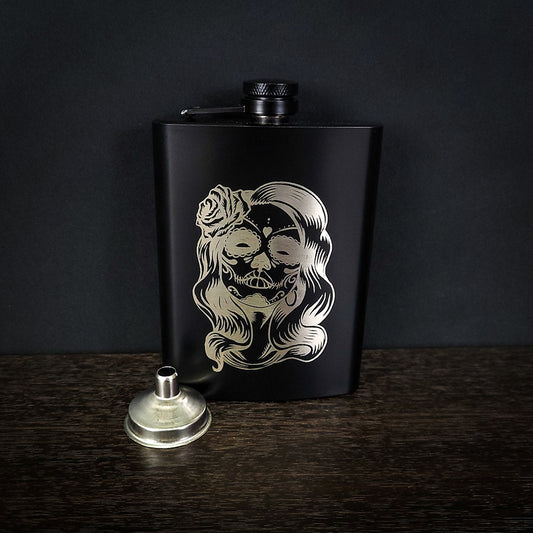 Dia de los Muertos Sugar Skull Stainless Steel Flask