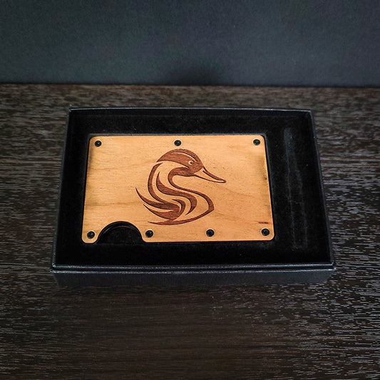 Laser Engraved Duck Head Wooden Wallet