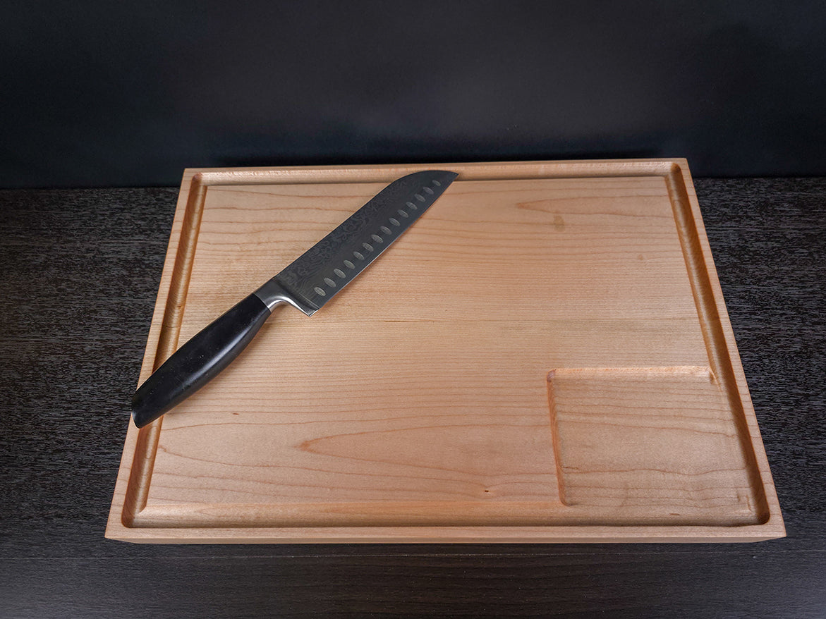 Hard Maple Cutting Board with Juice Groove and Juice Trough