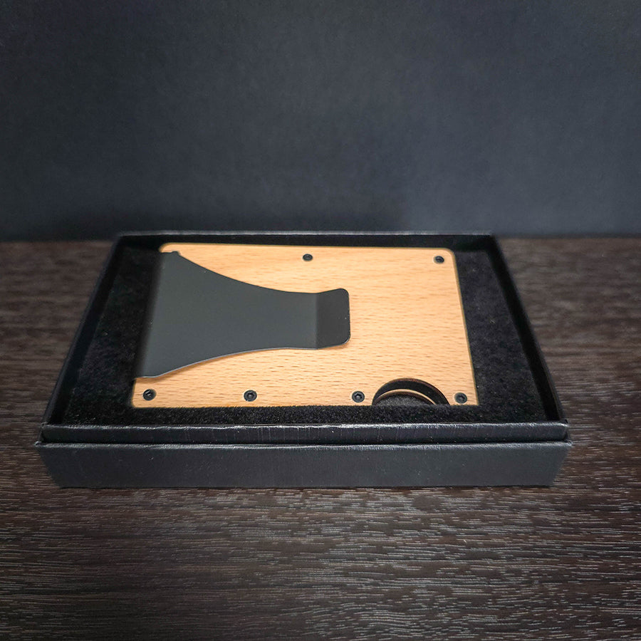 Laser Engraved Tailing Red Fish Wooden Wallet