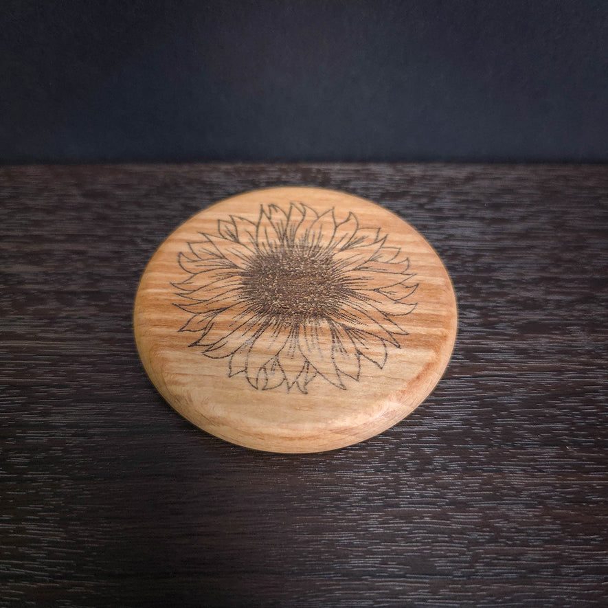 Laser Engraved Sun Flower Magnetic Wooden Bottle Opener