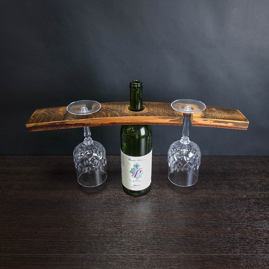 Reclaimed Wine Barrel Stave Display