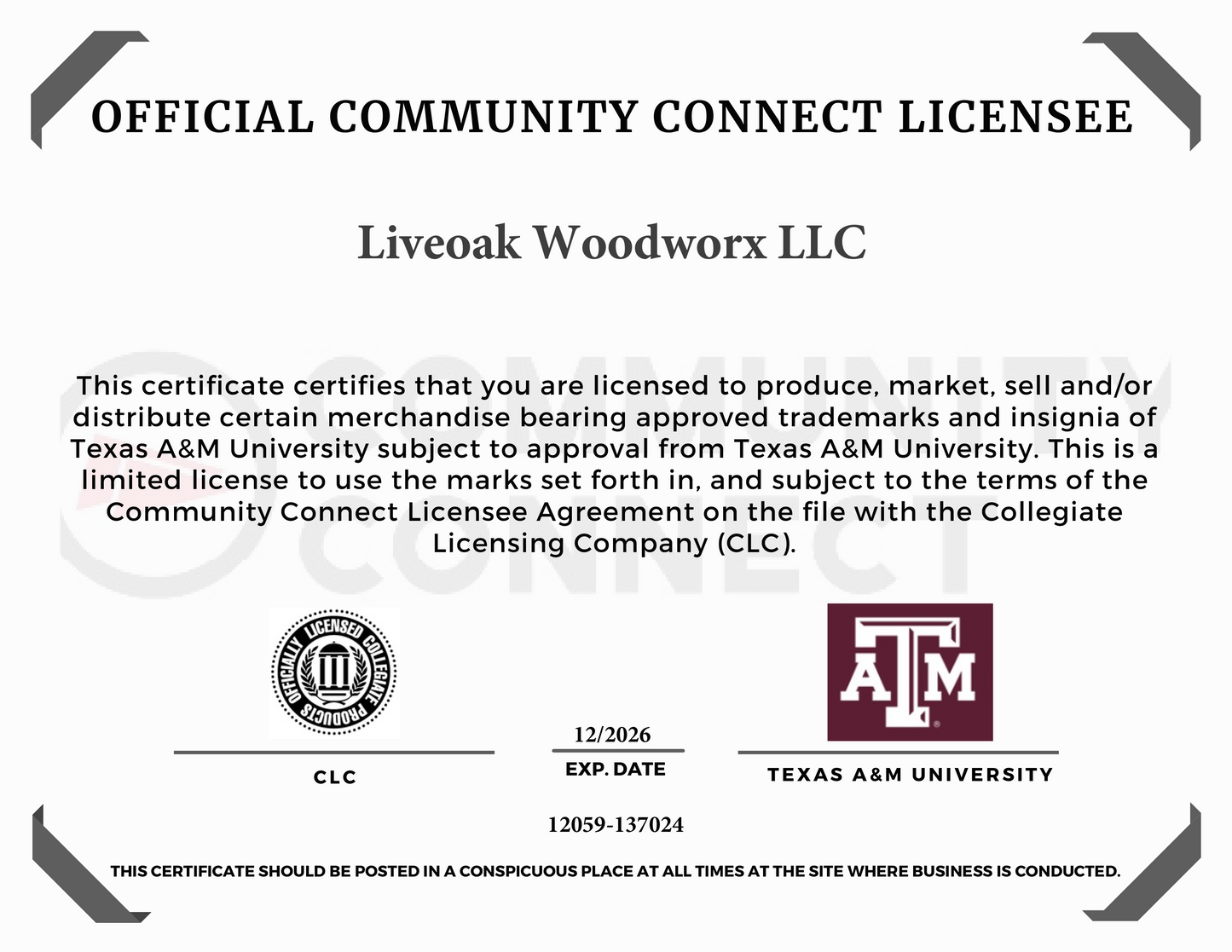 Officially Licensed Texas A&M University Wooden Wallet