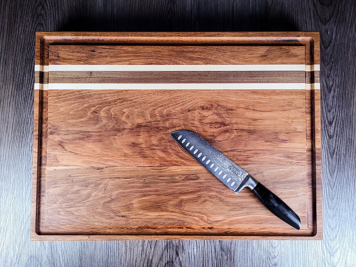 Pecan, Maple, and Walnut Wood Brisket Cutting Board