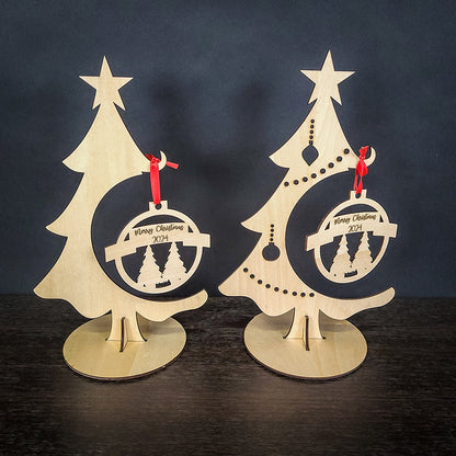 Laser Cut Christmas Tree Ornament Holder