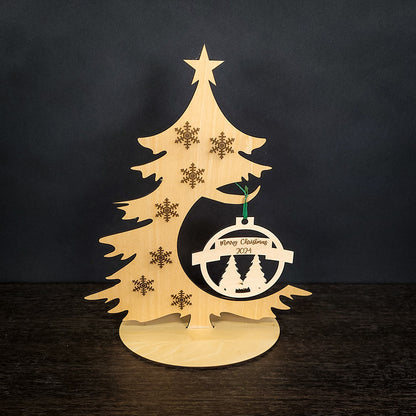 Laser Cut Christmas Tree Ornament Holder