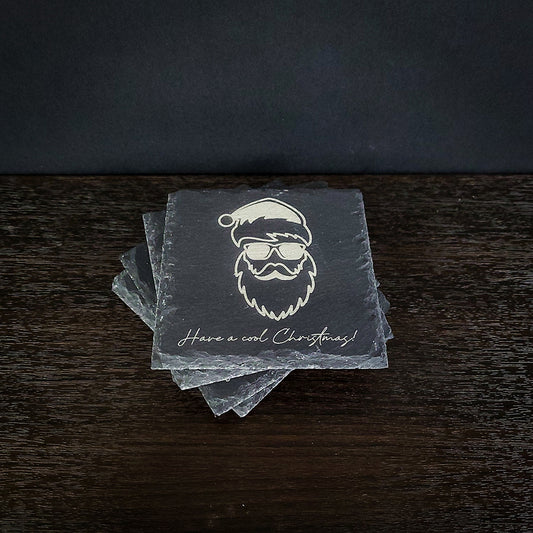 Have A Cool Christmas Laser Engraved Slate Coasters