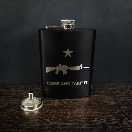 Come and Take it AR Rifle Stainless Steel Flask