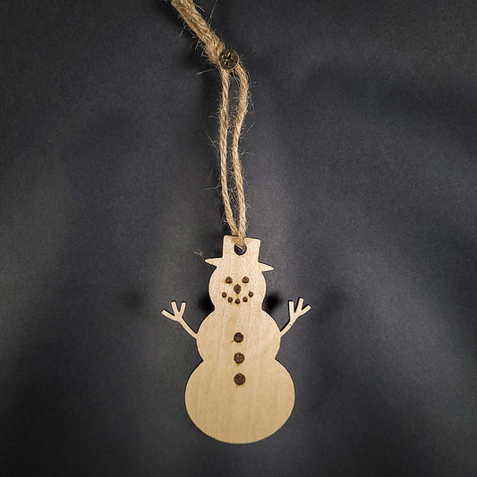 Wooden Snowman Ornament