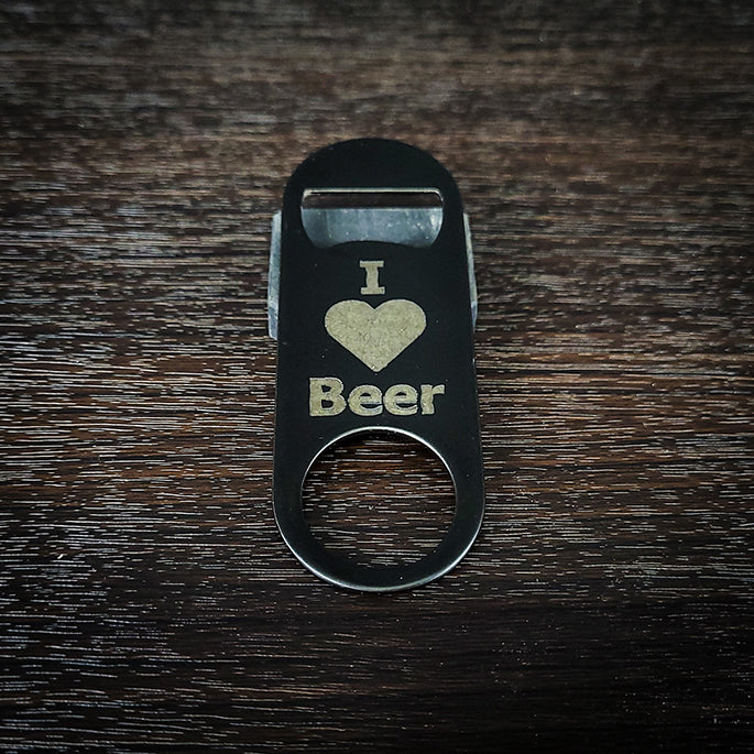 I Heart Beer Laser Engraved Stainless Steel Bottle Opener