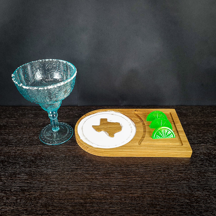 Texas Oak Margarita Salting Tray