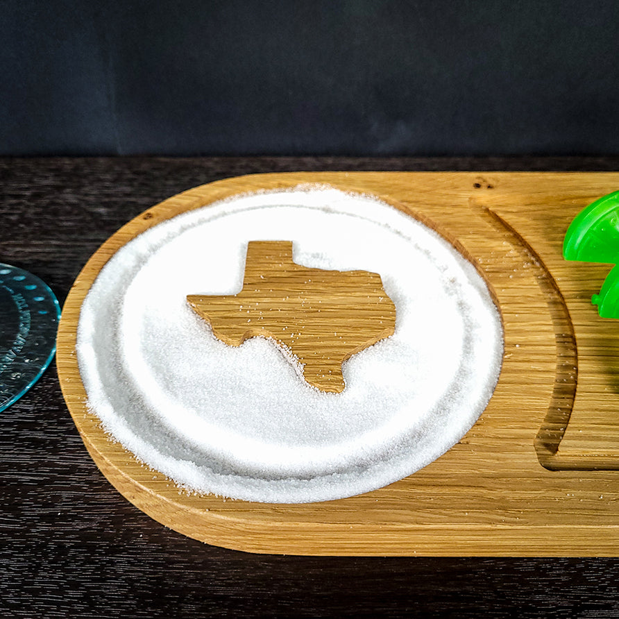 Texas Oak Margarita Salting Tray