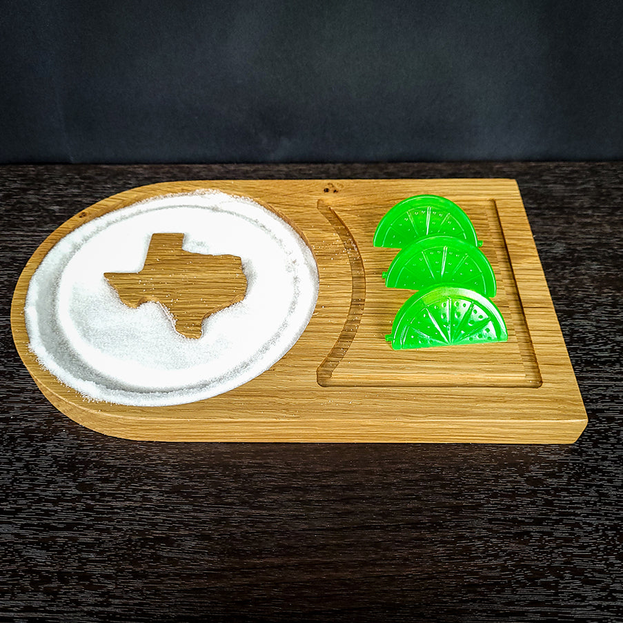 Texas Oak Margarita Salting Tray