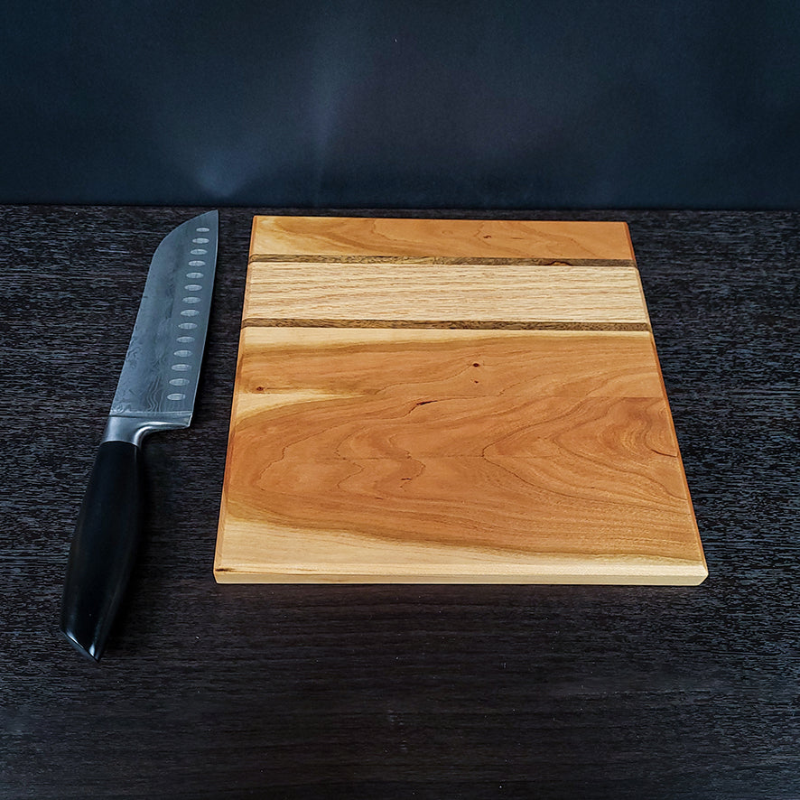 Cherry, Oak, and Palm Square Cutting Board