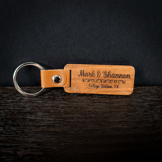 Personalized GPS Coordinates Key Chain