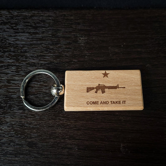 Come and Take It AR Rifle Laser Engraved Key Chain