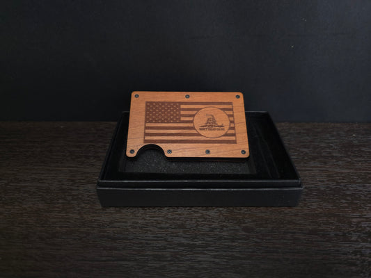 Don't Tread On Me Wooden Wallet