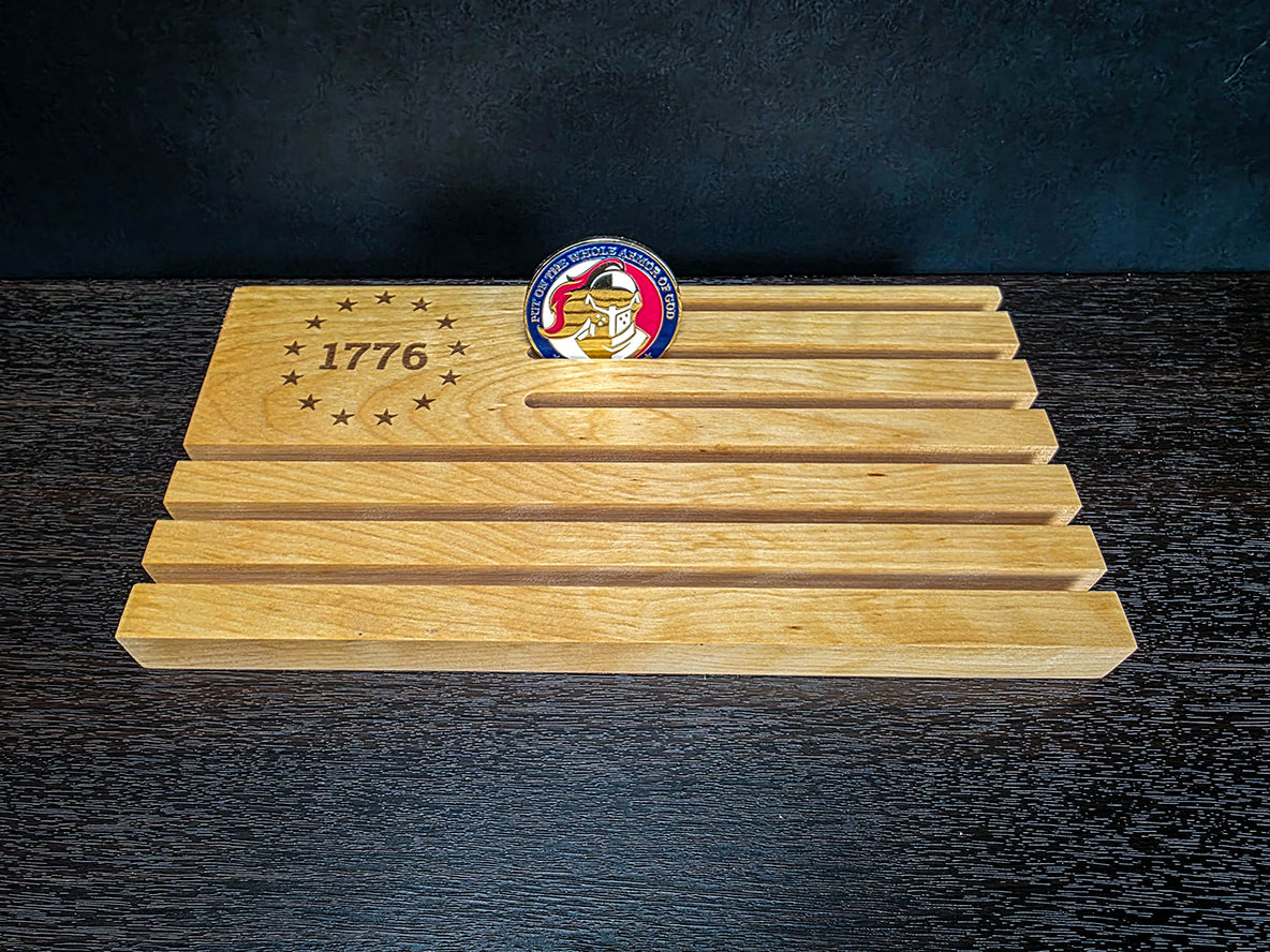1776 Flag Challenge Coin Display