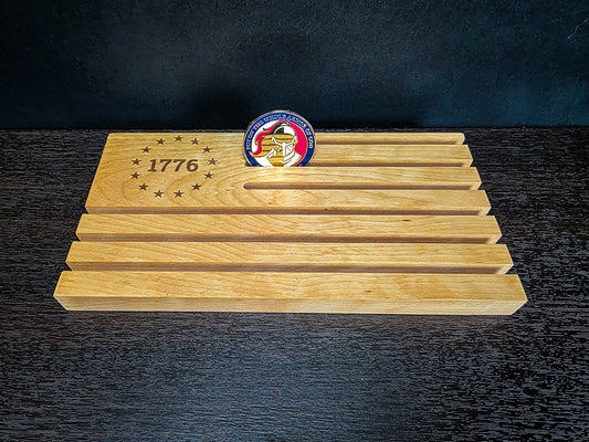1776 Flag Challenge Coin Display