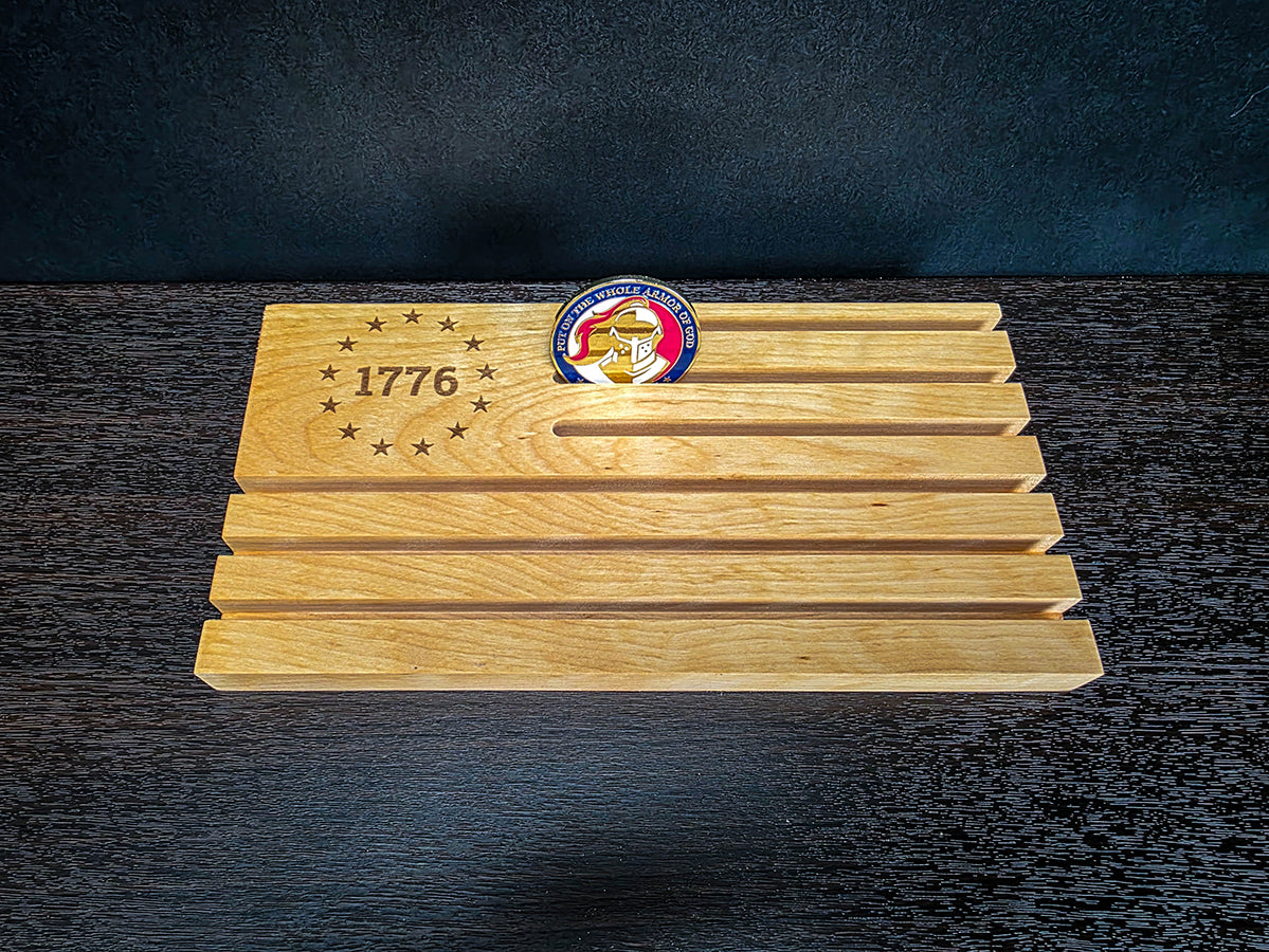 1776 Flag Challenge Coin Display