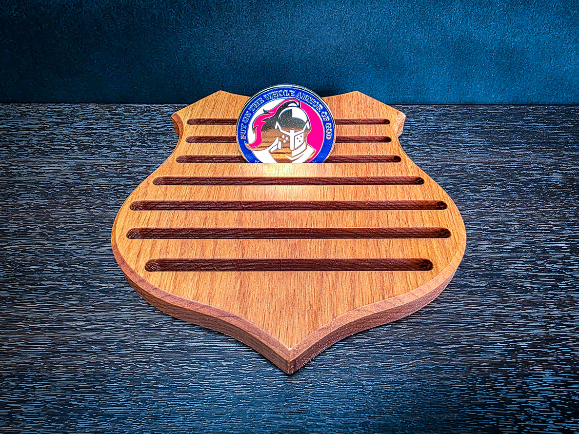 Badge Shaped Challenge Coin Display