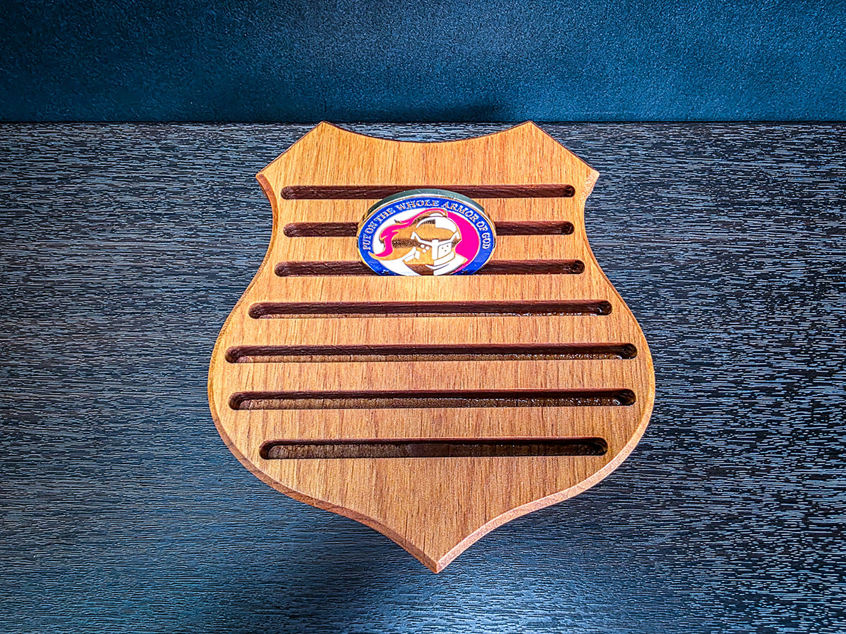 Badge Shaped Challenge Coin Display