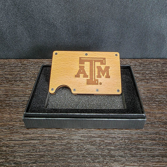 Officially Licensed Texas A&M University Wooden Wallet