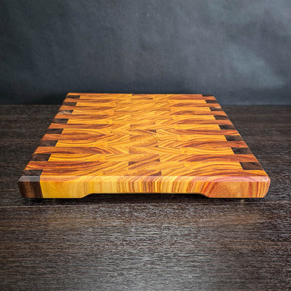 Canary and Walnut End Grain Cutting Board