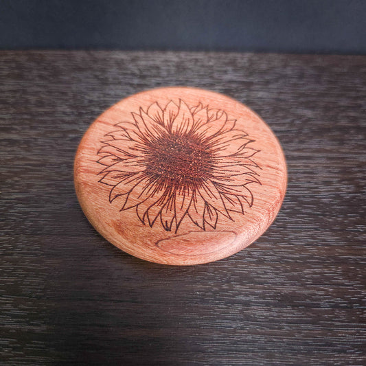 Laser Engraved Sun Flower Magnetic Wooden Bottle Opener