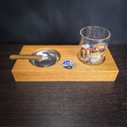 America 250th Cigar Ashtray with Whiskey Glass