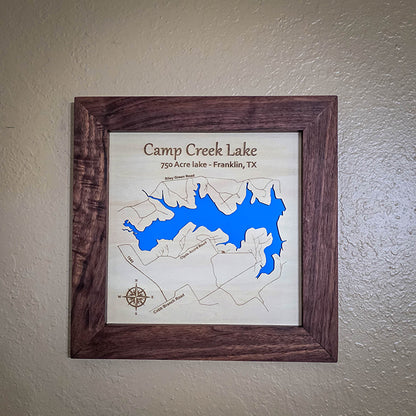 Laser Cut Lake Maps