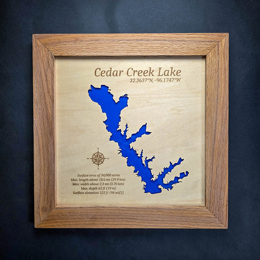 Laser Cut Lake Maps