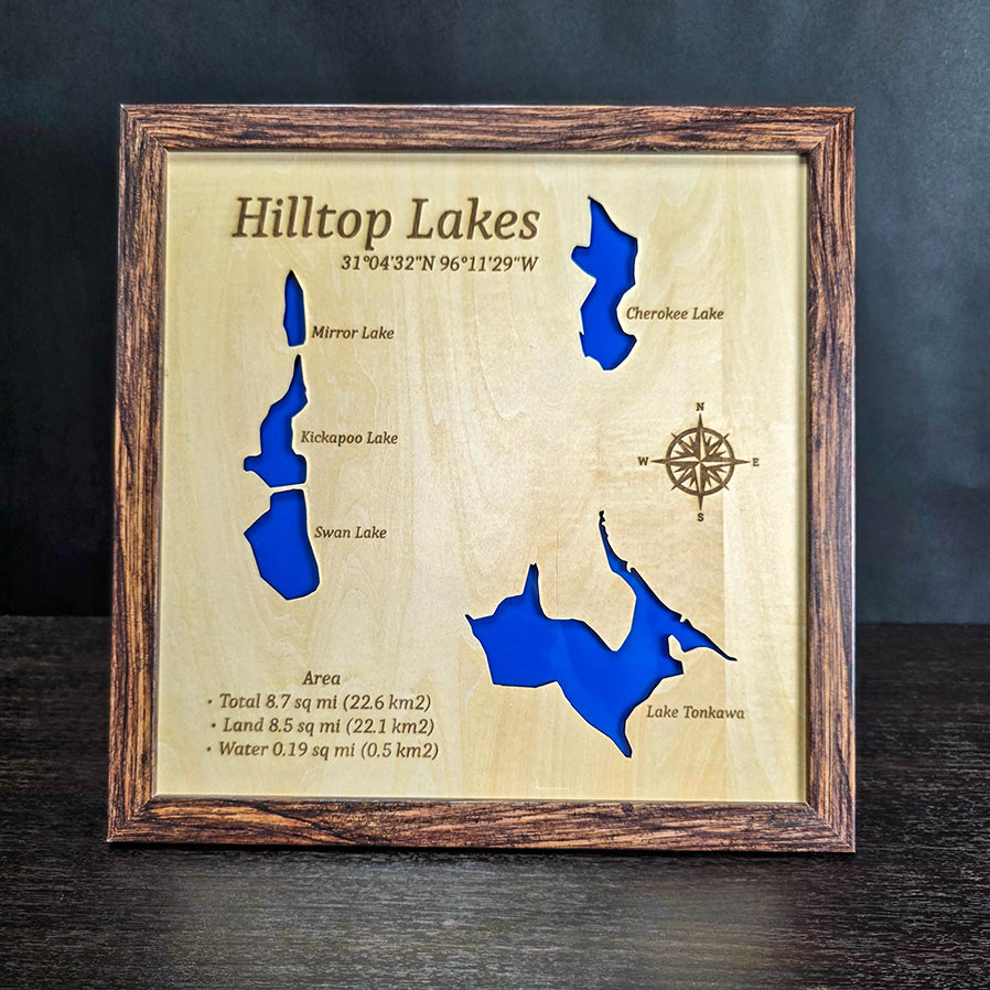 Laser Cut Lake Maps