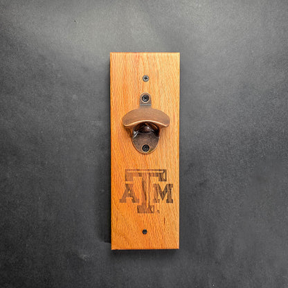 Oficially Licensed Texas A&M University Wall Mounted Magnetic Bottle Opener