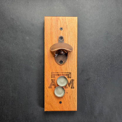 Oficially Licensed Texas A&M University Wall Mounted Magnetic Bottle Opener