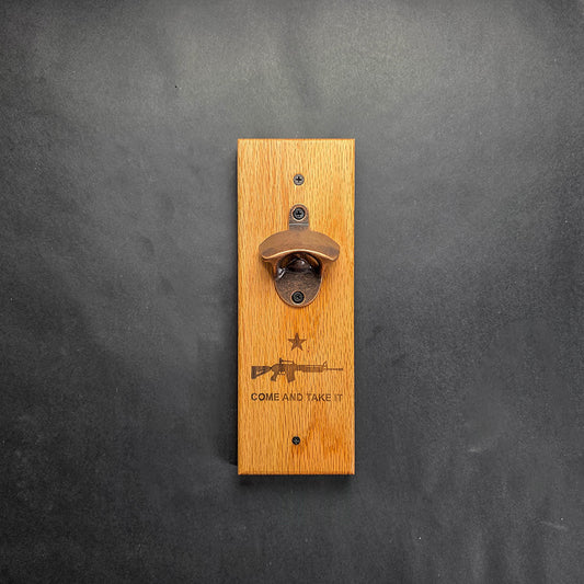 Come and Take It AR Rifle Wall Mounted Magnetic Bottle Opener