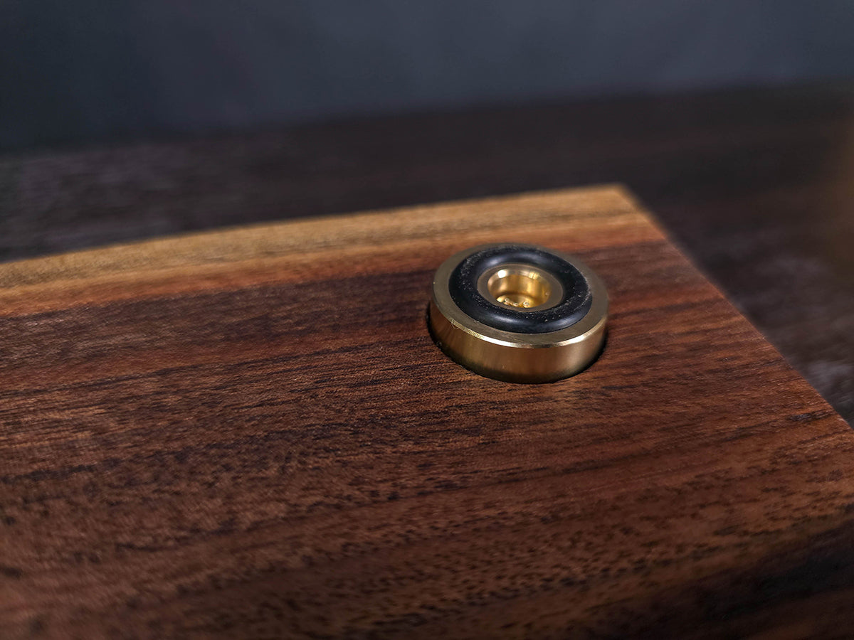 Live-Edge Walnut Cutting & Serving Board with Brass Handles