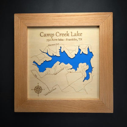 Laser Cut Lake Maps