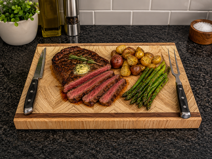 End Grain Limba and Walnut Cutting Board