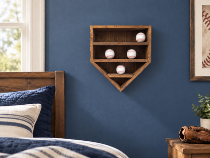 Rustic Home Plate Baseball Display