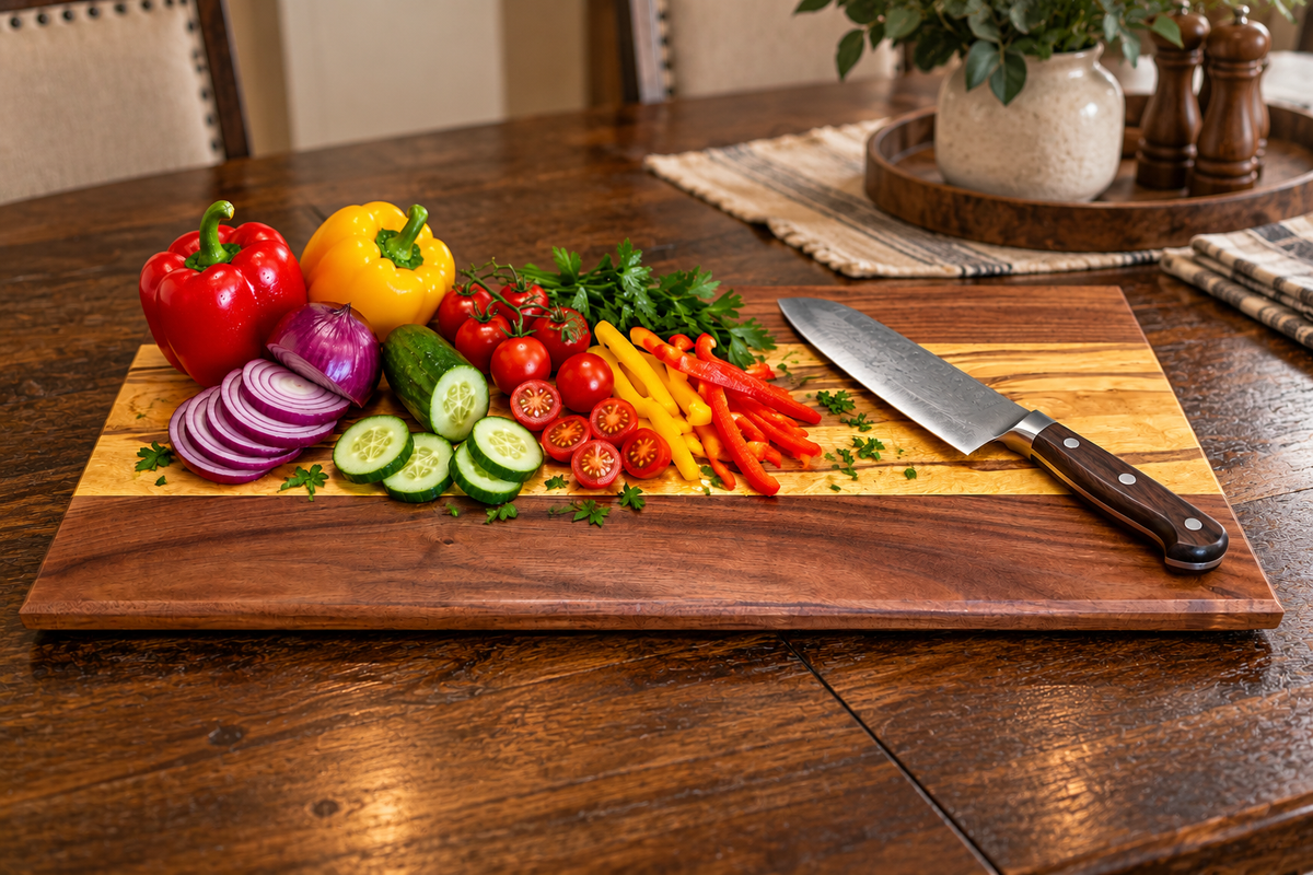 Handcrafted Spalted Ash & Walnut Cutting Board