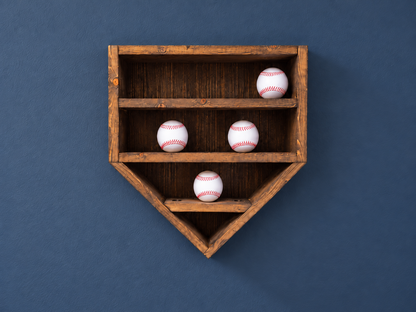 Rustic Home Plate Baseball Display